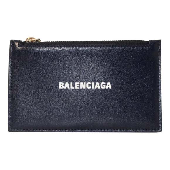 Balenciaga Cash Navy Leather Large Coin Card Holder - Picture 1 of 7